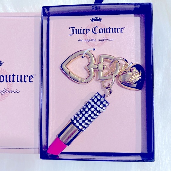 🩷PRICE IS FIRM🩷Juicy Couture Rhinestones Lipstick Key Chain NWT HTF Y2K Vintage - Picture 7 of 8
